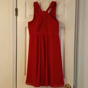 Red cross neck dress, David's bridal size 10